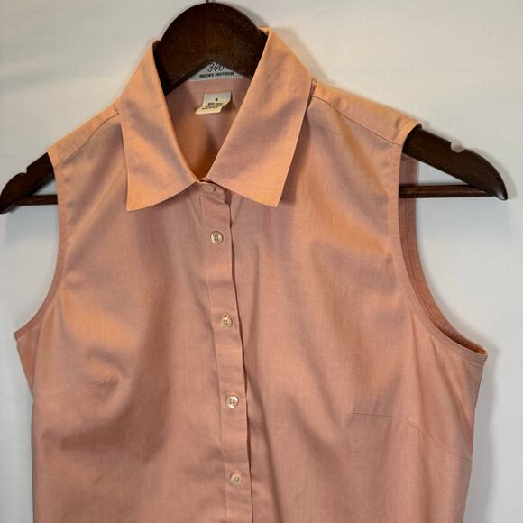 Brooks Brothers 346 Non-Iron Sleeveless Button Up Shirt Cotton Pink Women’s 4 - Picture 1 of 7